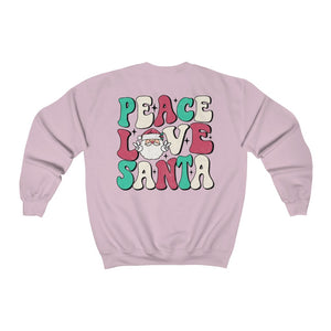 Peace Love Santa Front and Back Print Unisex Heavy Blend™ Crewneck Sweatshirt