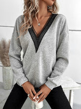 Load image into Gallery viewer, V-Neck Dropped Shoulder Sweatshirt
