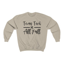 Load image into Gallery viewer, Texas Tech Vs. All Y&#39;all Unisex Heavy Blend™ Crewneck Sweatshirt
