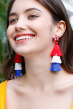 Load image into Gallery viewer, Beaded Star Tassel Dangle Earrings
