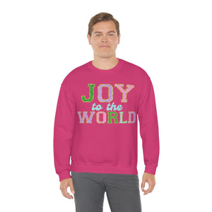 Faux Chenille Joy to the World Unisex Heavy Blend™ Crewneck Sweatshirt