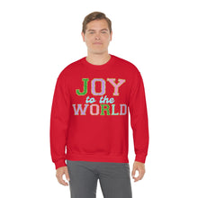 Load image into Gallery viewer, Faux Chenille Joy to the World Unisex Heavy Blend™ Crewneck Sweatshirt
