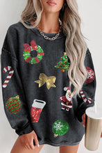 Load image into Gallery viewer, Sequin Patch Christmas Element Sweatshirt
