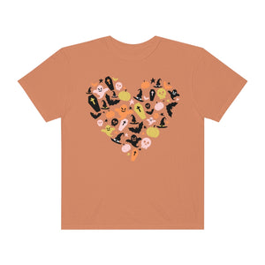 Halloween Doodle Heart Comfort Colors Unisex Garment-Dyed T-shirt