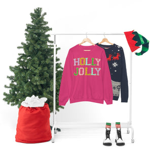 Faux Chenille Holly Jolly Unisex Heavy Blend™ Crewneck Sweatshirt