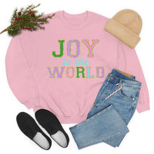 Load image into Gallery viewer, Faux Chenille Joy to the World Unisex Heavy Blend™ Crewneck Sweatshirt
