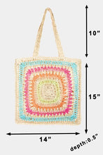 Load image into Gallery viewer, Fame Rainbow Crochet Knit Tote Bag
