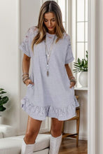 Load image into Gallery viewer, Lace Detail Round Neck Short Sleeve Dress
