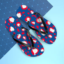 Load image into Gallery viewer, Leopard Blue July 4th Flip Flops
