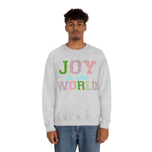 Faux Chenille Joy to the World Unisex Heavy Blend™ Crewneck Sweatshirt