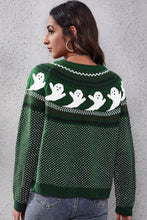 Load image into Gallery viewer, Ghost Pattern Round Neck Long Sleeve Sweater
