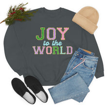 Load image into Gallery viewer, Faux Chenille Joy to the World Unisex Heavy Blend™ Crewneck Sweatshirt
