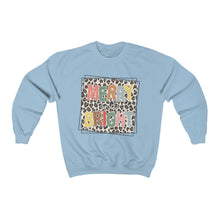 Load image into Gallery viewer, Leopard Merry and Bright Unisex Heavy Blend™ Crewneck Sweatshirt
