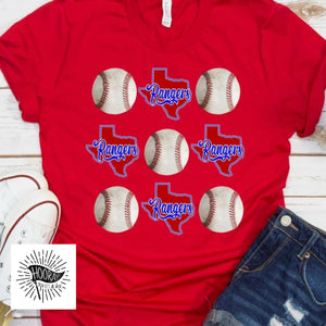 Texaa Rangers Baseball Heart Tee