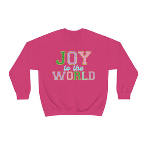 Faux Chenille Joy to the World Unisex Heavy Blend™ Crewneck Sweatshirt