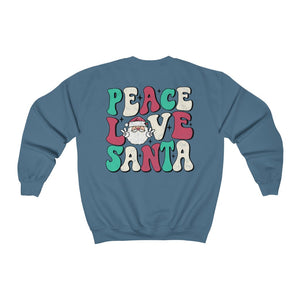 Peace Love Santa Front and Back Print Unisex Heavy Blend™ Crewneck Sweatshirt