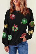 Load image into Gallery viewer, Sequin Patch Christmas Element Sweatshirt
