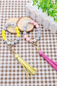 Multicolored Beaded Fringe Keychain