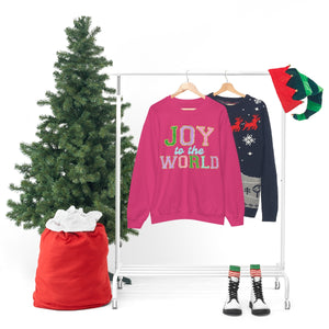 Faux Chenille Joy to the World Unisex Heavy Blend™ Crewneck Sweatshirt