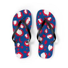 Load image into Gallery viewer, Leopard Blue July 4th Flip Flops
