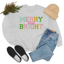 Load image into Gallery viewer, Faux Chenille Merry and Bright Unisex Heavy Blend™ Crewneck Sweatshirt
