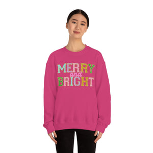 Faux Chenille Merry and Bright Unisex Heavy Blend™ Crewneck Sweatshirt