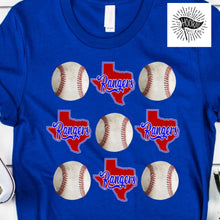 Load image into Gallery viewer, Texaa Rangers Baseball Heart Tee
