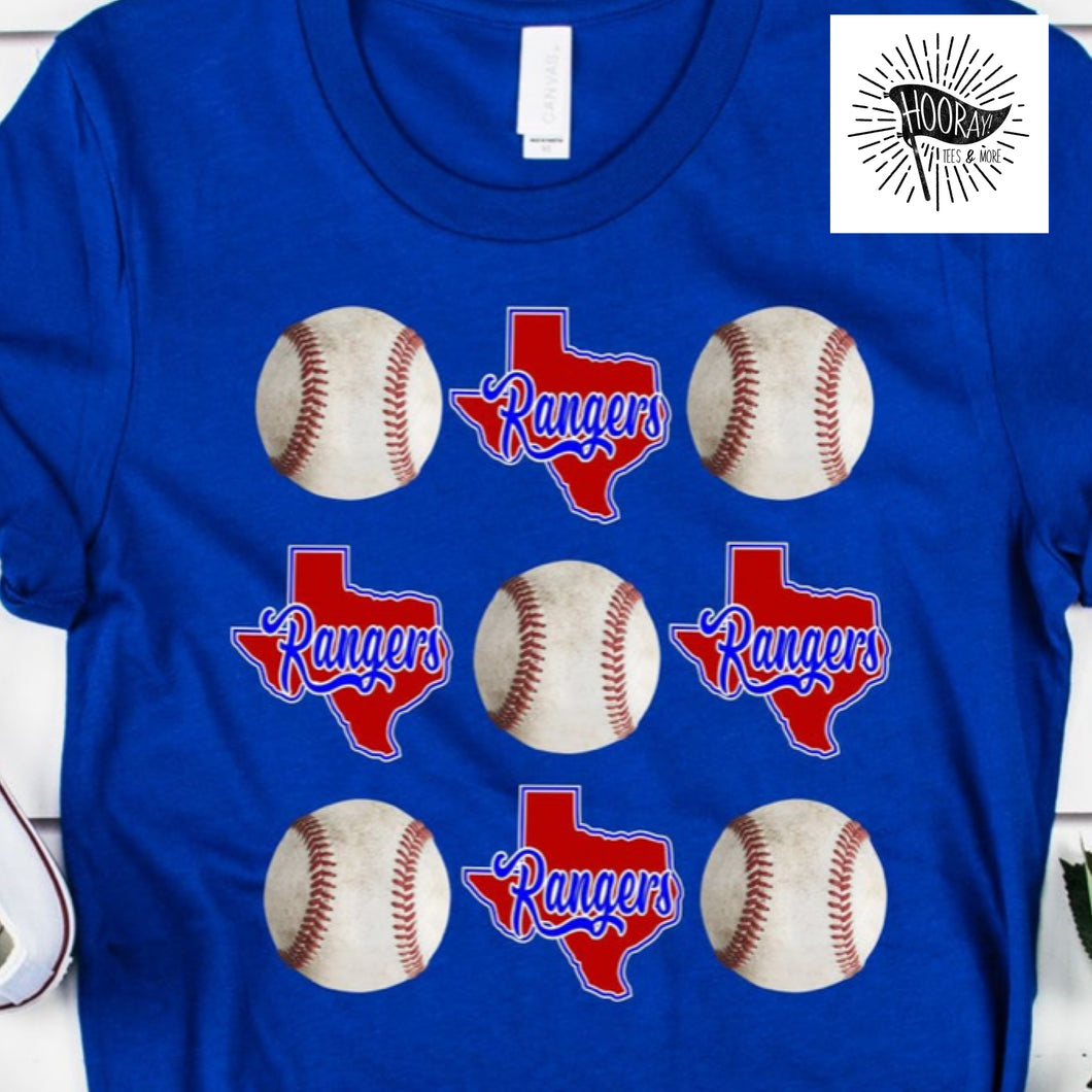 Texaa Rangers Baseball Heart Tee