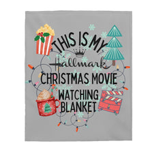 Load image into Gallery viewer, Hallmark Watching Blanket  Grey Velveteen Plush Blanket
