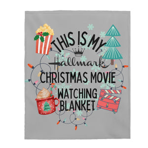 Hallmark Watching Blanket  Grey Velveteen Plush Blanket