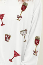 Load image into Gallery viewer, Sequin Round Neck Long Sleeve Sweatshirt
