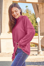 Load image into Gallery viewer, Basic Bae Full Size Ribbed Exposed Seam Mock Neck Knit Top
