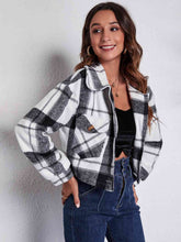 Load image into Gallery viewer, Plaid Button Front Jacket with Pockets
