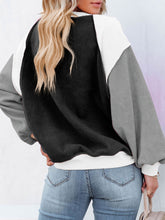 Load image into Gallery viewer, Color Block Exposed Seam Sweatshirt
