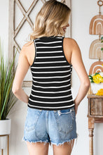 Load image into Gallery viewer, Striped Ribbed Round Neck Tank
