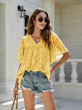 Load image into Gallery viewer, Frill V-Neck Half Sleeve Blouse
