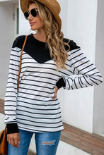 Load image into Gallery viewer, Striped Round Neck Long Sleeve T-Shirt
