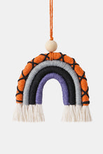 Load image into Gallery viewer, Fringe Macrame Rainbow Shape Wood Bead Cotton Keychain
