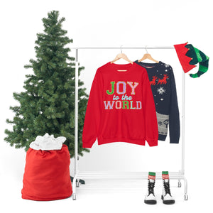 Faux Chenille Joy to the World Unisex Heavy Blend™ Crewneck Sweatshirt