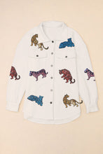 Load image into Gallery viewer, Tiger Sequin Dropped Shoulder Jacket
