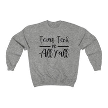 Load image into Gallery viewer, Texas Tech Vs. All Y&#39;all Unisex Heavy Blend™ Crewneck Sweatshirt
