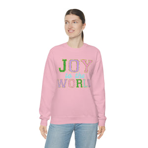 Faux Chenille Joy to the World Unisex Heavy Blend™ Crewneck Sweatshirt