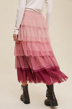 Load image into Gallery viewer, Elastic Waist Layered Tulle Midi Skirt
