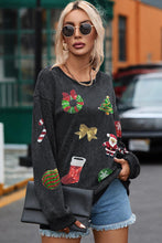 Load image into Gallery viewer, Sequin Patch Christmas Element Sweatshirt
