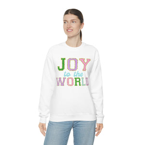 Faux Chenille Joy to the World Unisex Heavy Blend™ Crewneck Sweatshirt