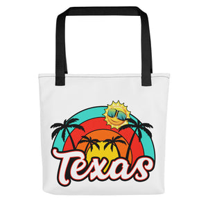 Texas Retro Palm Tree and Rainbow Cute Tote bag