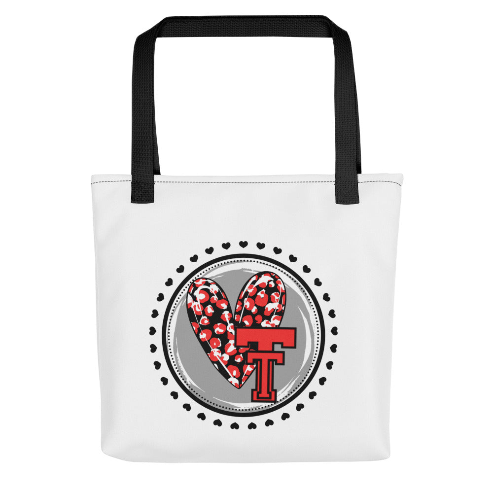 Leopard Heart Texas Tech Logo Tote bag