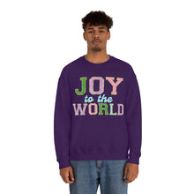 Load image into Gallery viewer, Faux Chenille Joy to the World Unisex Heavy Blend™ Crewneck Sweatshirt
