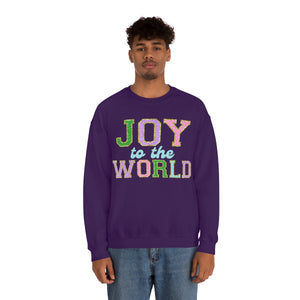 Faux Chenille Joy to the World Unisex Heavy Blend™ Crewneck Sweatshirt