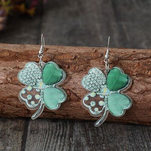 Load image into Gallery viewer, Lucky Clover Acrylic Dangle Earrings
